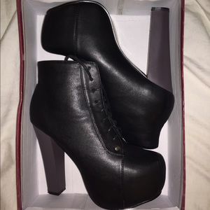 Jeffrey Campbell style platform high heel boots