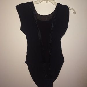 American apparel black mesh leotard