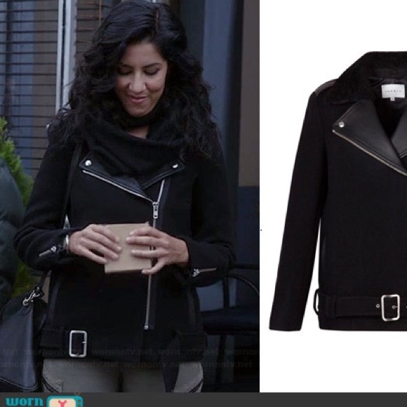 Sandro moto jacket with leather detail - Picture 3 of 4