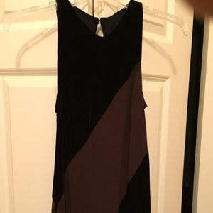 Chocolate brown and black velvet long dress