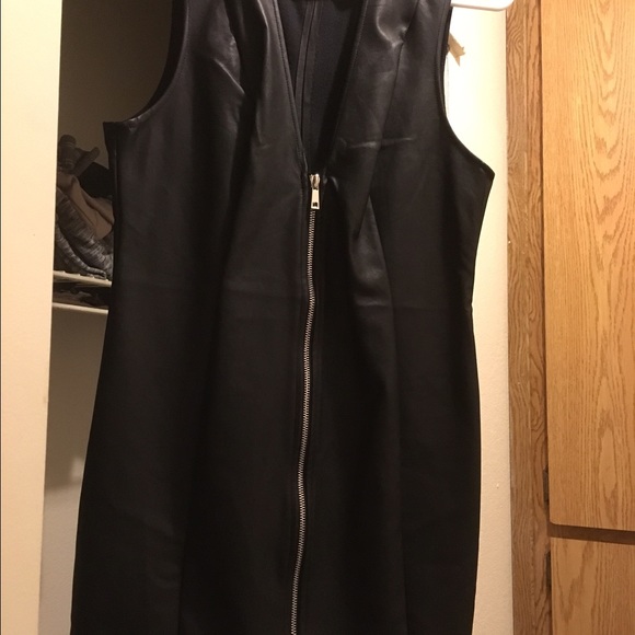 Black leather dress