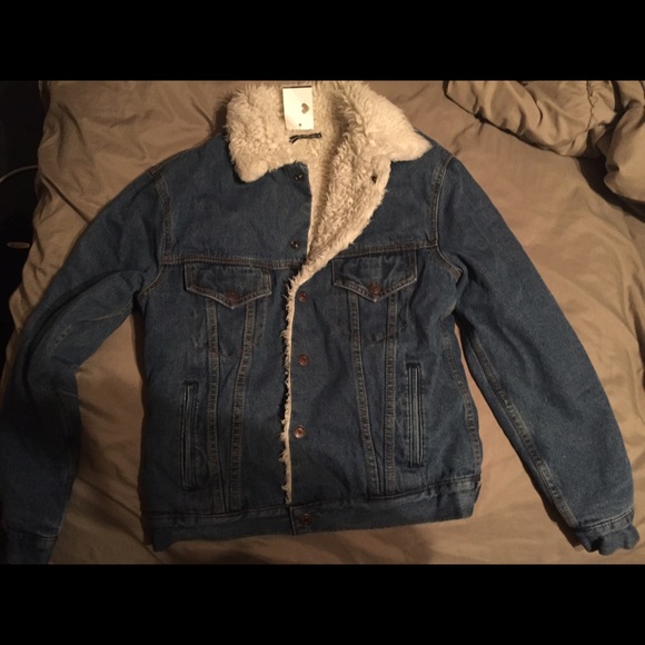 Brandy Melville furry jean jacket