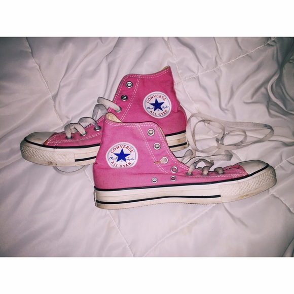 Pink high-top converses