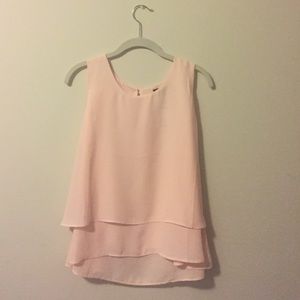 Light Pink Chiffon Tank Top