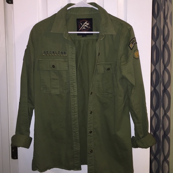 Military Green Buttoned Up Shirt