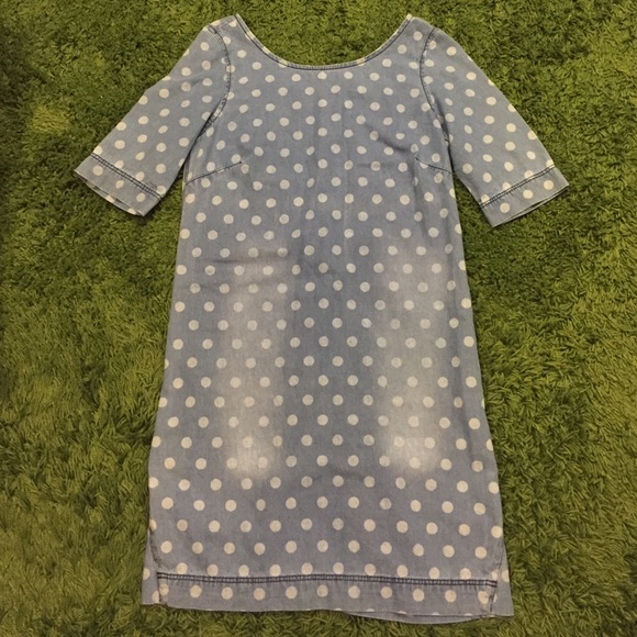 Dresses & Skirts - Polka dot denim dress
