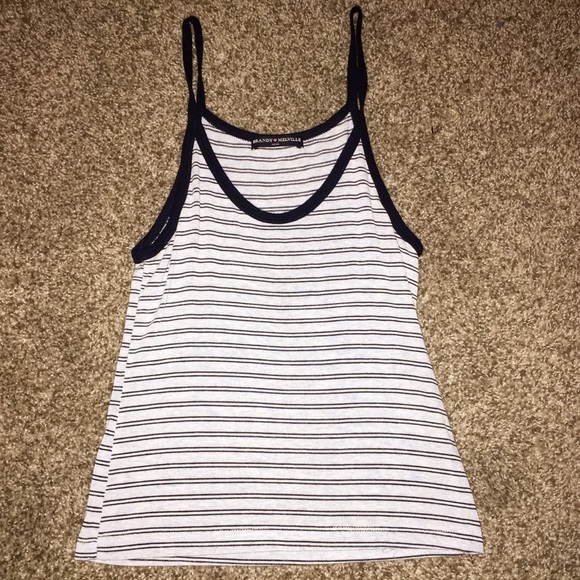 Navy Blue Striped Brandy Melville Tank Top