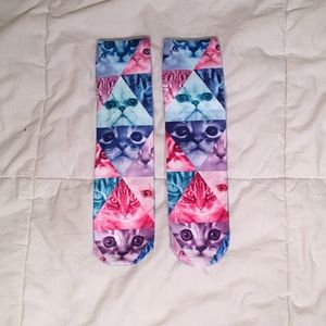 Geometric cat socks