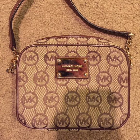 Michael Kors signature jacquard cloth Crossbody