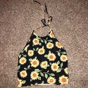 Sunflower Cropped Halter Top: Urban Outfitters