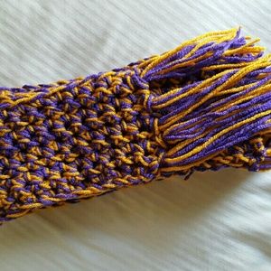 Crocheted Lakers Scarf