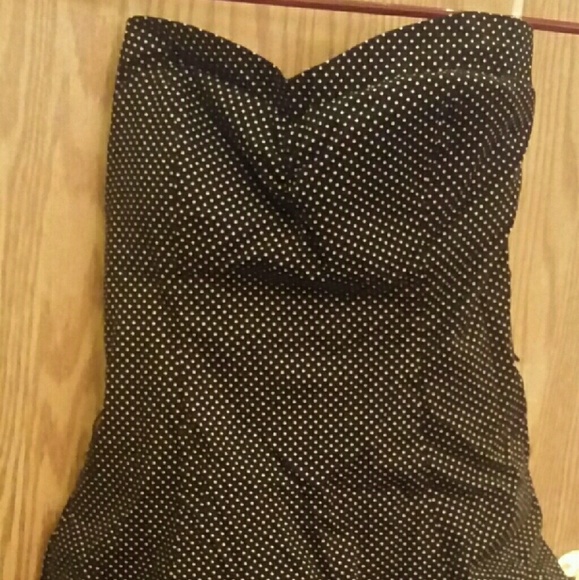 Strapless Black ruffle dress