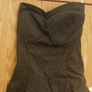 Strapless Black ruffle dress