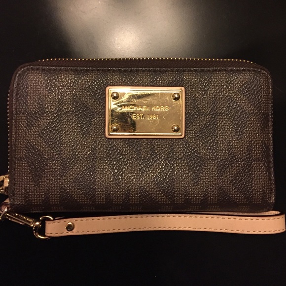 Michael Kors signature brown wallet/wristlet