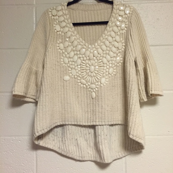 Gemstone low-high sweater