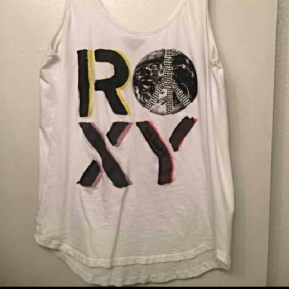 White Roxy Tank w Blk Rhinestones - Picture 2 of 3