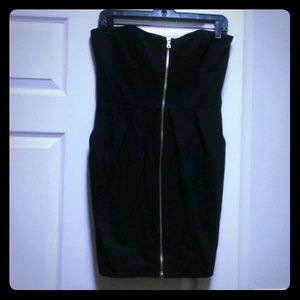 Strapless zipper black dress by Cynthia Steffe