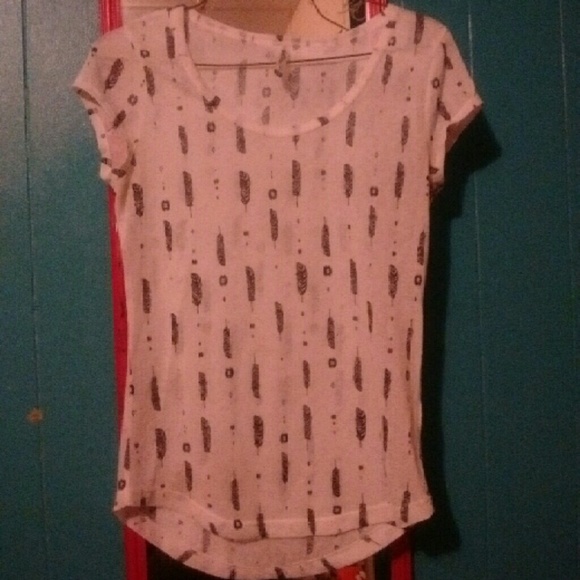 Feather print transparent shirt - Picture 1 of 3
