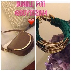BUNDLE FOR BOYDS2004! Brown bag and teal bracelet