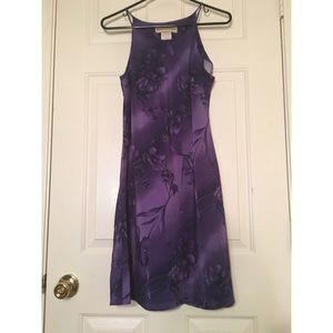 Purple floral midi dress