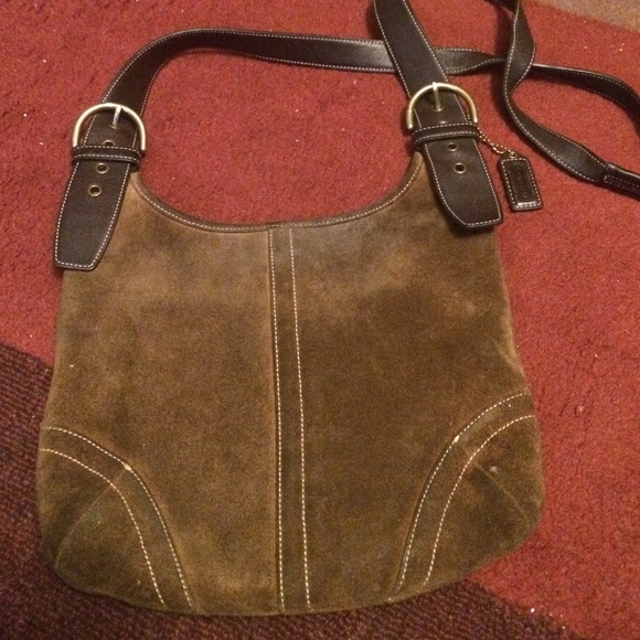 Coach Bag, brown suede