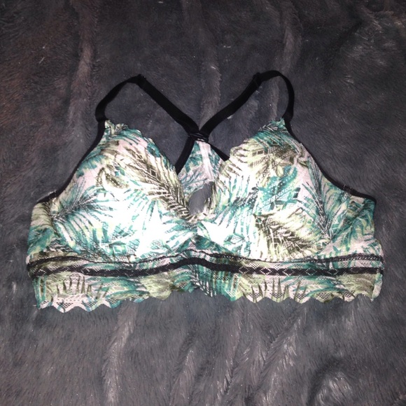 Floral/plant print PINK padded bralette