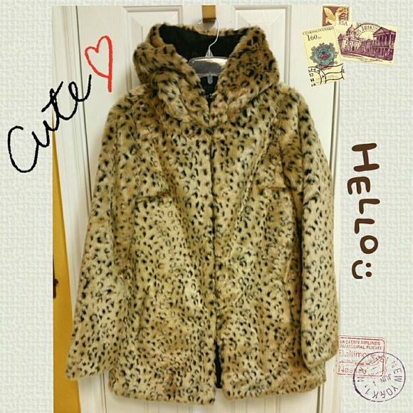 NEW HOODED OUTERWEAR ANIMAL PRINT WINTER COAT