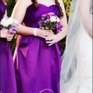 A plum bridesmaids dress