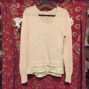 Baby pink lace sweater!!! 🎀