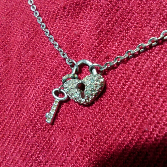 Swarovski Heart Lock & Key Necklace