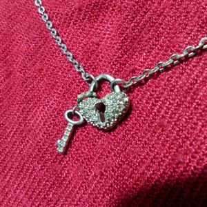 Swarovski Heart Lock & Key Necklace