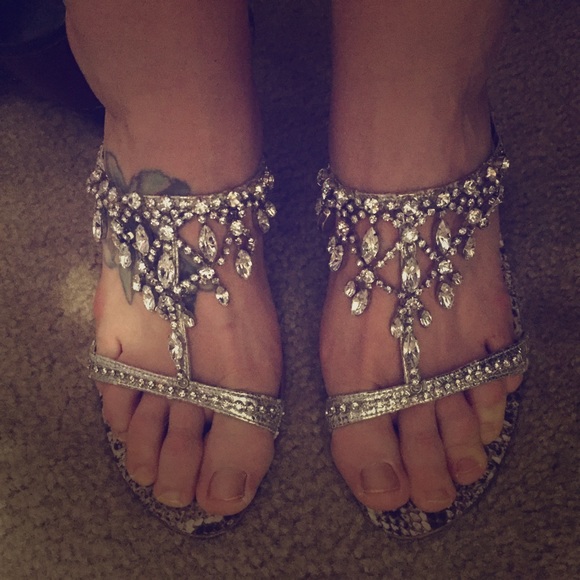 Beverly Feldman Rhinestone Sparkle Sandals