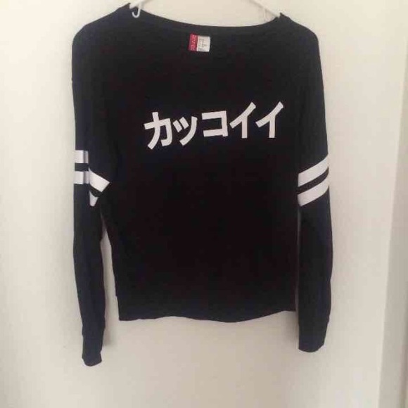 H&M Japanese Letter Sweater