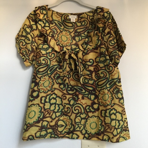 Anthropologie Swirly Print Top