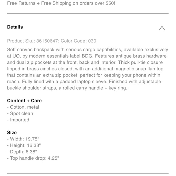 ️SOLD Urban Outfitters Canvass Backpack! - Picture 4 of 4