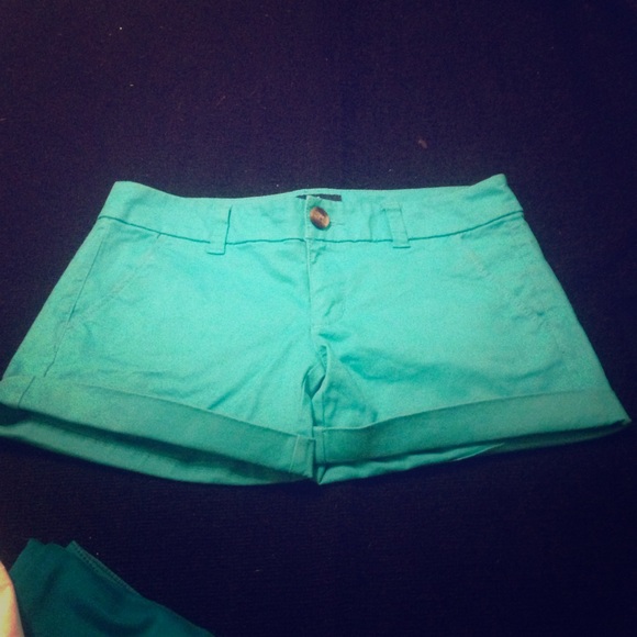Teal midi shorts