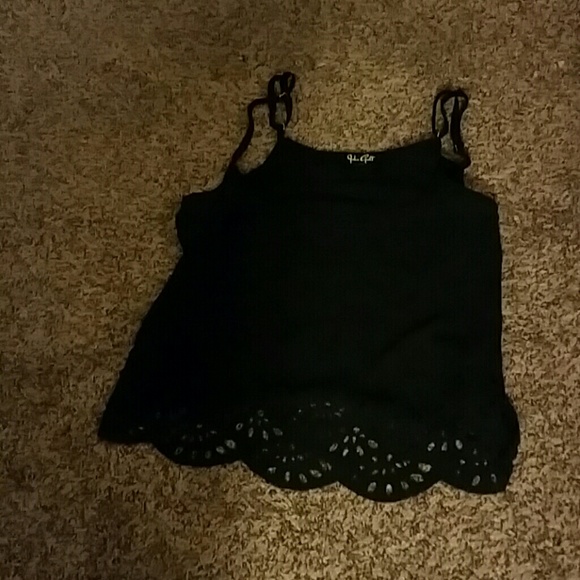 Brandy Melville Black Laser Cut Tank Top