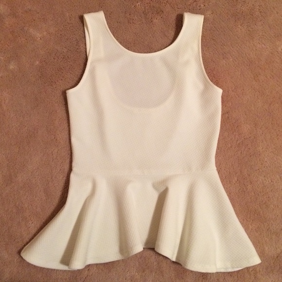 White peplum top