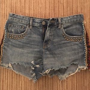 BDG denim embellished shorts