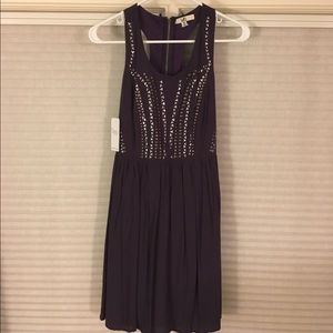 Plum studded cocktail dress