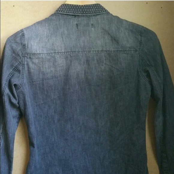 Jean shirt with studs on collar!!! - Picture 3 of 4