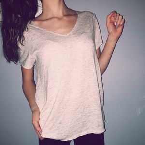 cream colored tee shirt