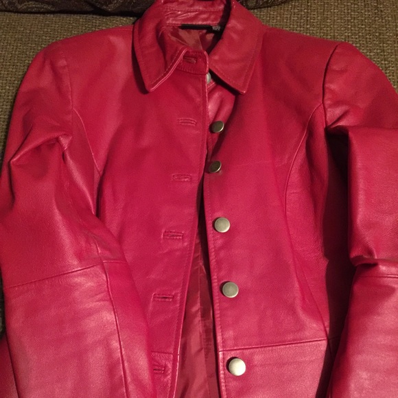 Red leather jacket