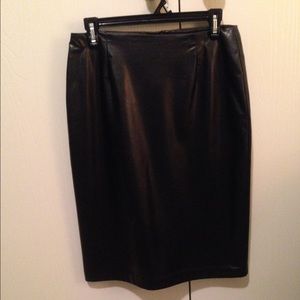 Black Leather Pencil Skirt.