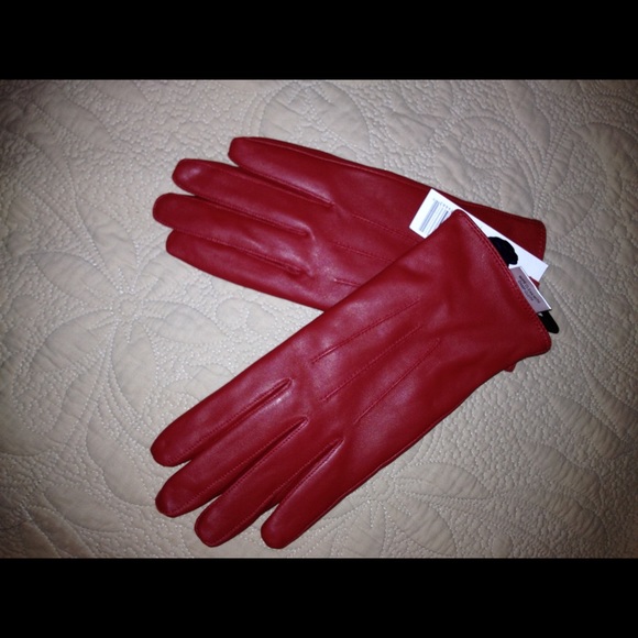 SOLD Red leather gloves SOLD