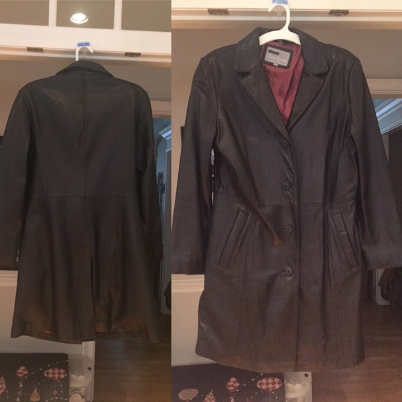 Women's Long Leather Coat