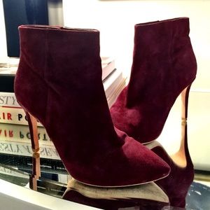 Joie suede booties in burgundy