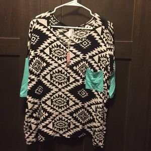 Pink Blush tribal Print Top