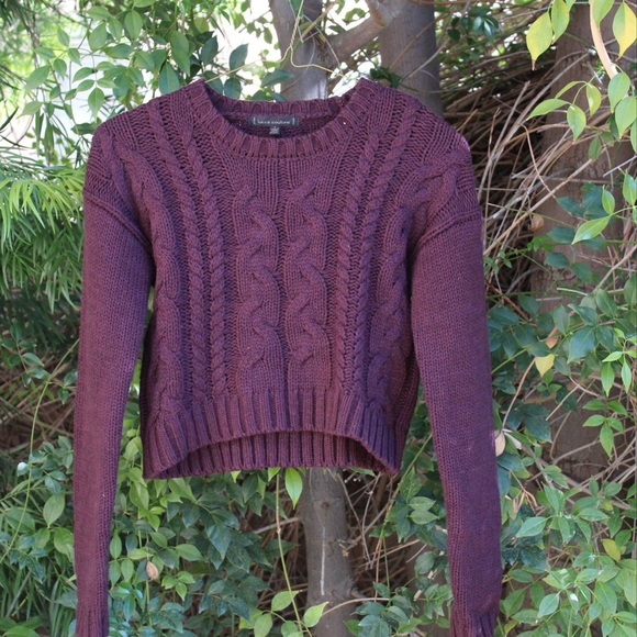 Maroon Cropped Sweater
