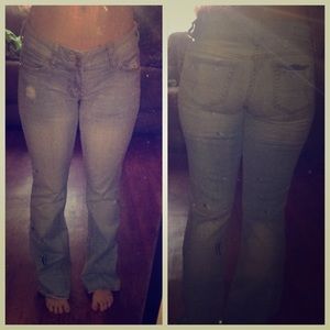 American eagle destroyed boot cut jeans